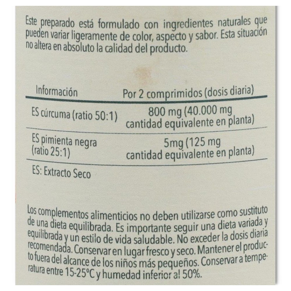 Herbora Cúrcuma 400 mg 60 comprimidos 