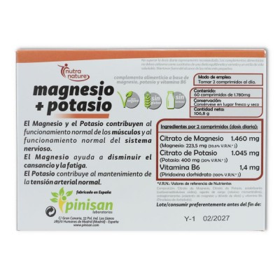 Pinisan Magnesio + Potasio 60 comprimidos