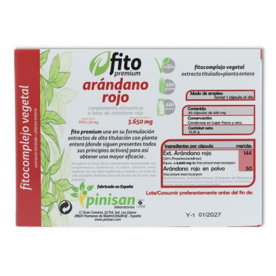 Fito Premium arándano rojo 30 cápsulas Pinisan