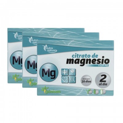 Pinisan Pack 3 Cajas Citrato Magnesio 60 comp 1 un