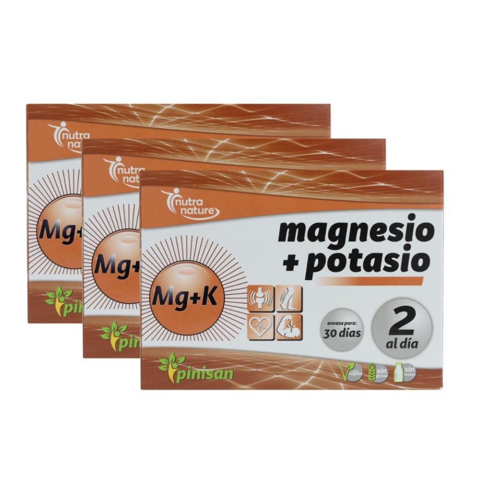 Pinisan Pack 3 Cajas Magnesio Potasio 60 com 1 uni