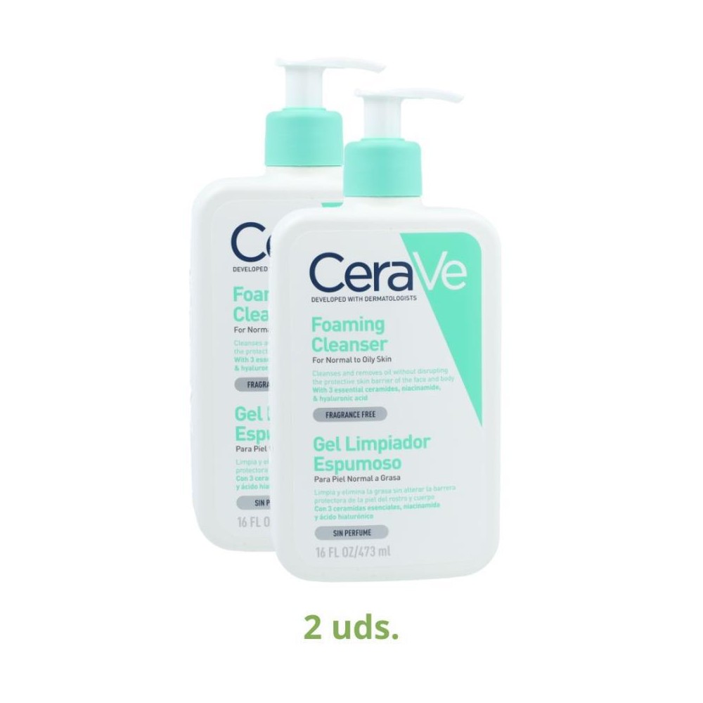 Cerave Pack 2 Botes Gel Limpiador Espumoso 473 ml