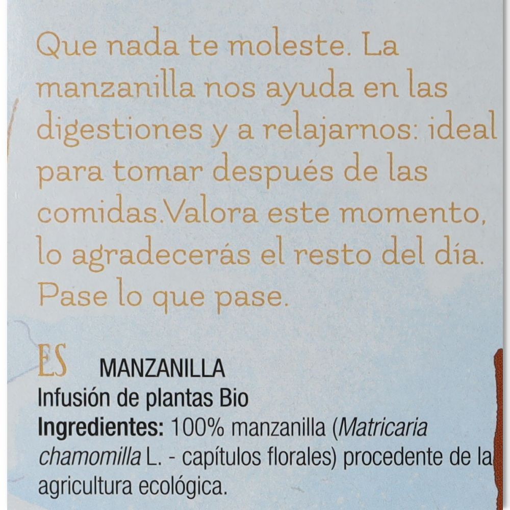 Sanaflor infusion manzanilla bio 20 bolsitas Santiveri