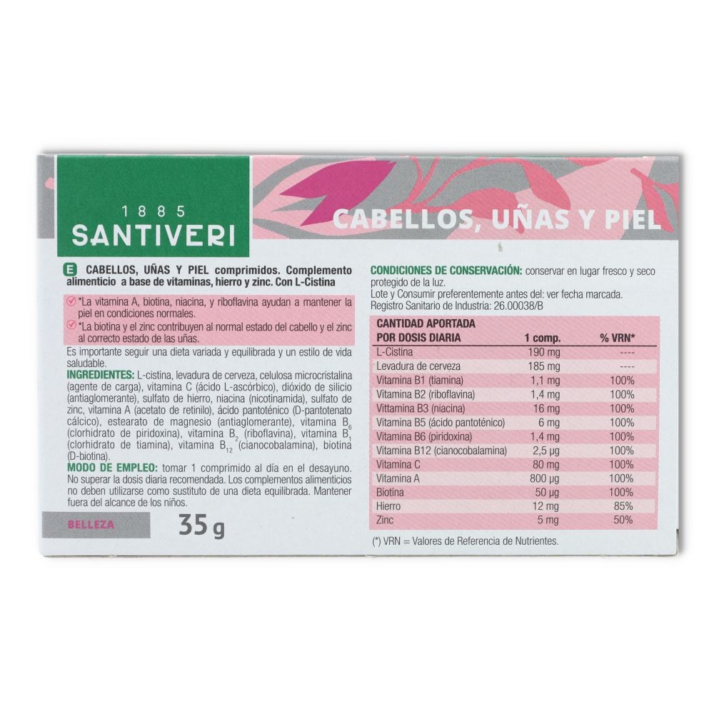 Santiveri Pack 3 Cajas Cabello Piel Uñas 48 comprimidos